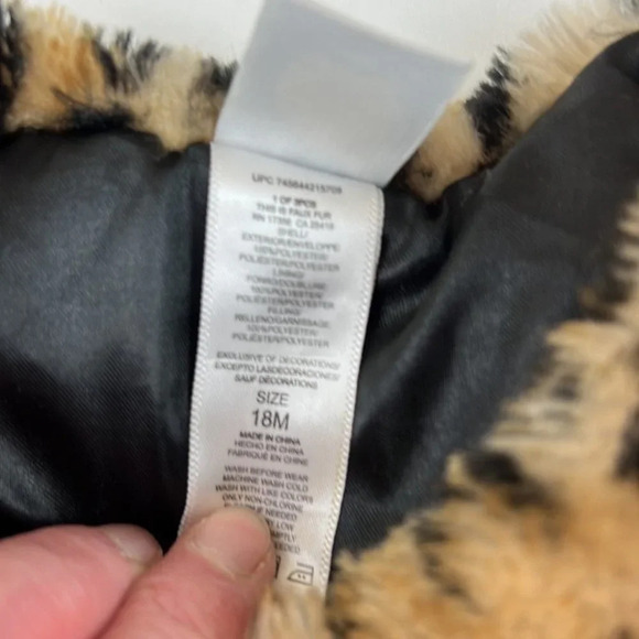 Toddler Girl Little Me Fluffy Leopard Print Winter Dress  Coat - Picture 5 of 8